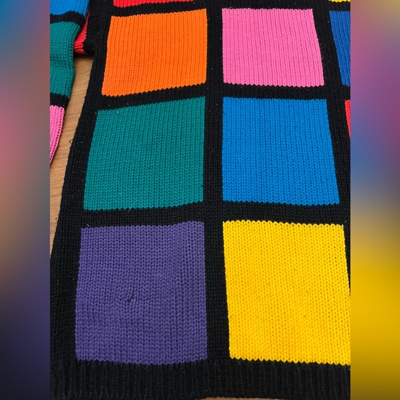Vintage 80s Colorblock Sweater - Picture 2 of 11